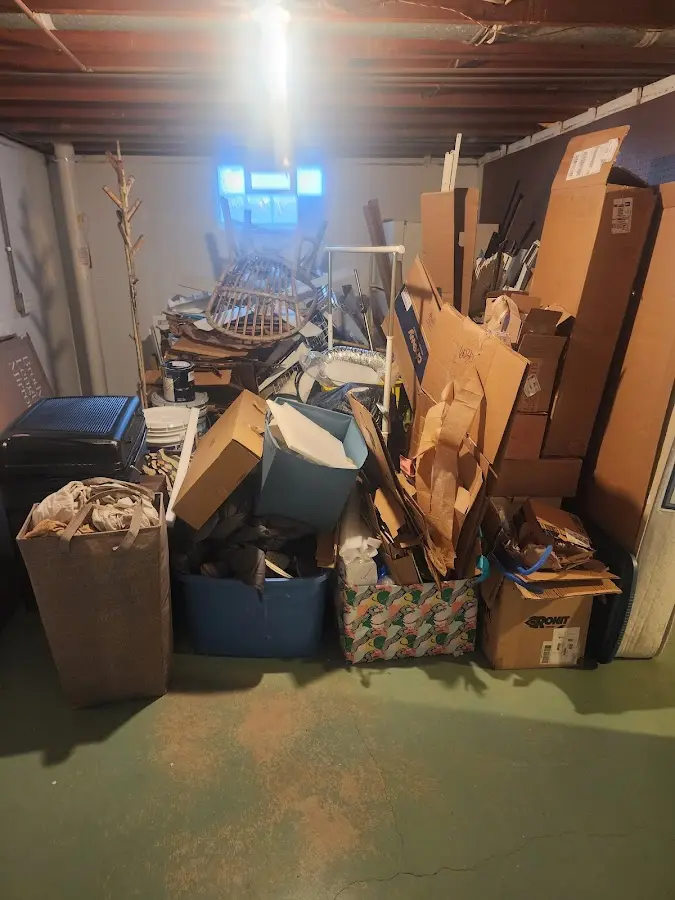 Roll-off dumpster container at job site for 4 Yard Dumpster Rental in North Dansville